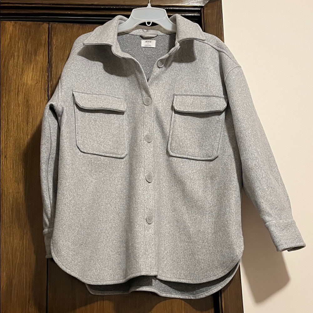 Ardene Gray Button-Up Shirt Jacket
